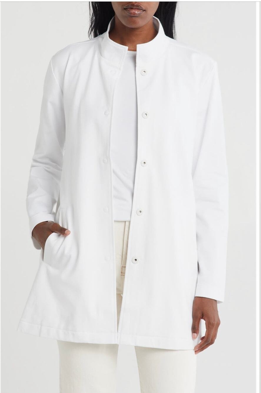 Eileen Fisher Organic Cotton Blend Long Jacket - Medium
